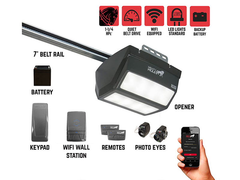 Mighty Mule MM9545M Pintu Otomatis 1 1/4 HPe Smart Garage Door Opener